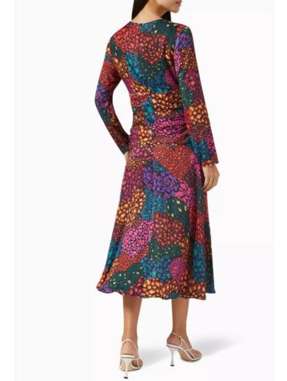 FARM Rio Dress Women's XS Rainbow Hearts Midi NWT